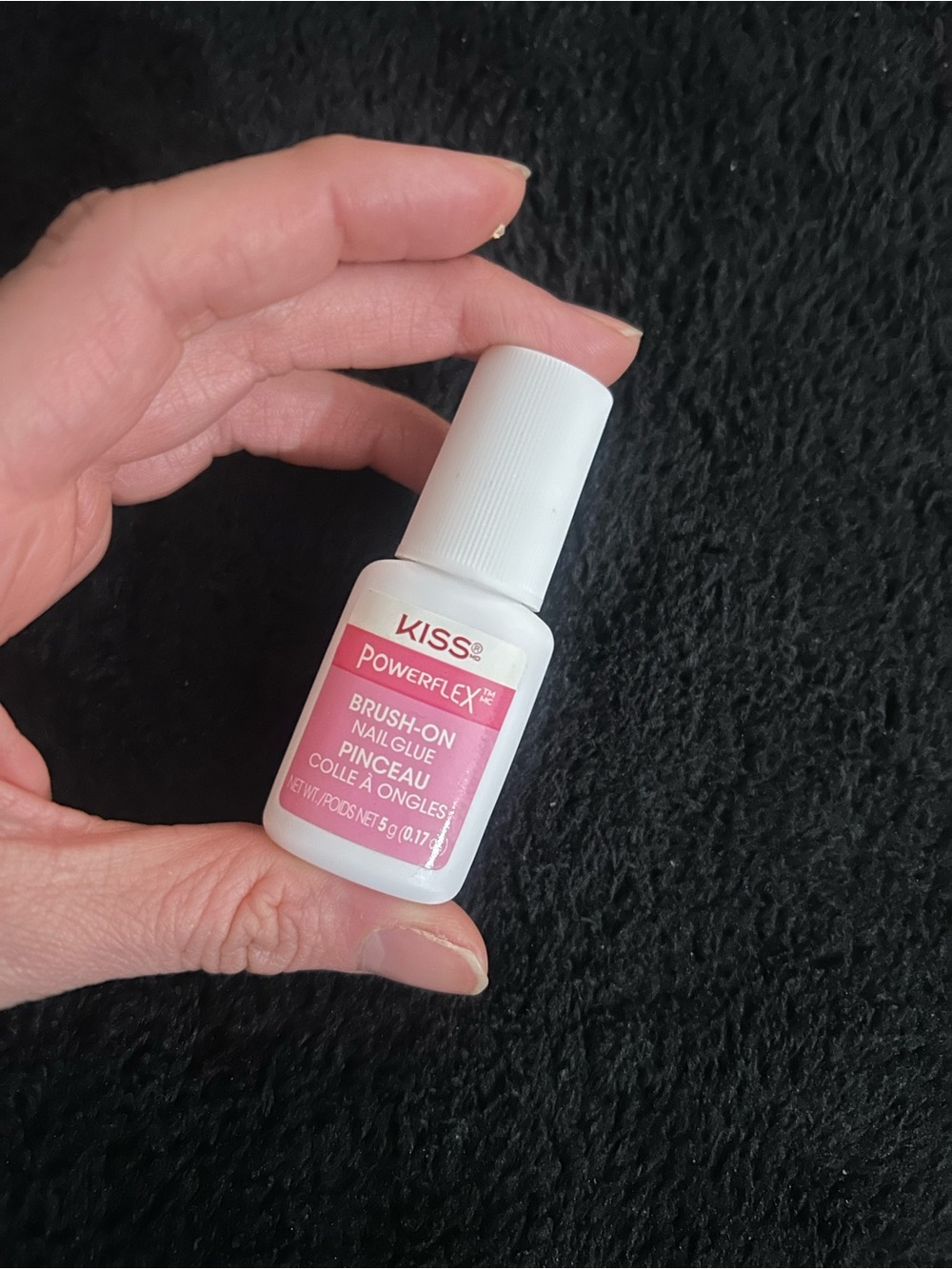 Kiss PowerFlex Brush-On Nail Glue Bottle in White and Pink